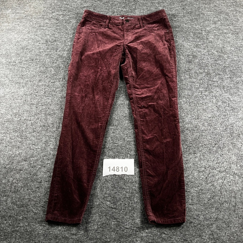 Mossimo Jeggings Jeans Women 8/29 R Burgundy Denim Cotton Super Stretch Mid Rise